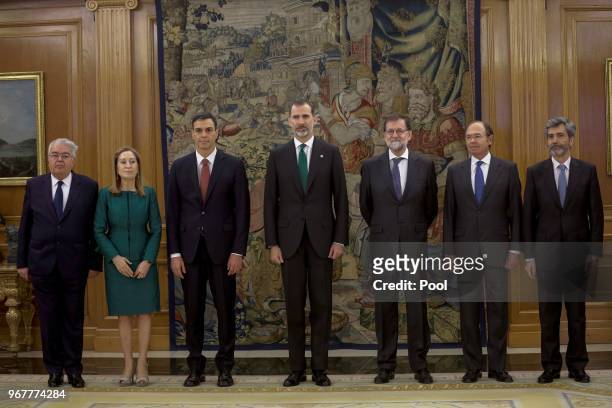 President of the Spanish Constitutional Court Juan Jose Gonzalez Rivas, President of the Congress of Deputies Ana Pastor, Spain's new Prime Minister...