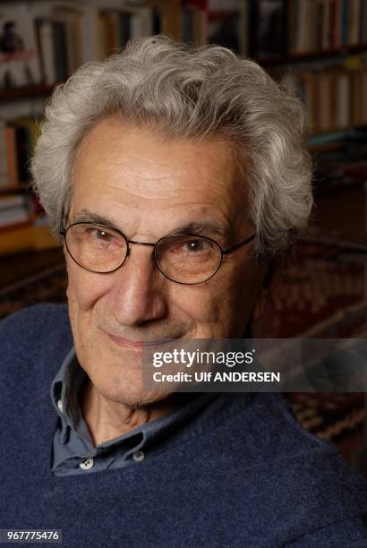 Italian philosopher Toni Negri poses during portrait session held on June 21, 2011 in Paris, France.