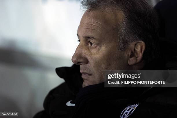 Juventus new coach Alberto Zaccherini sits on his bench prior his team's Serie A football match against Lazio in Turin's Olympic Stadium on January...
