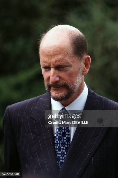 Le roi Simeon II de Bulgarie de retour d'exil, le 25 mai 1996 à Sofia en Bulgarie.