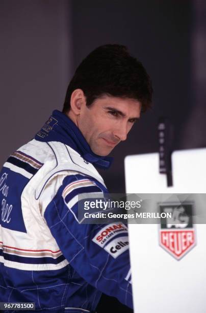 Damon Hill au Grand Prix de Formule 1 de Magny-Cours, le 30 juin 1996, France.