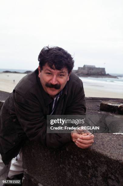 Portrait de l'écrivain Paco Ignacio Taibo II le 26 mai 1996 à Saint Malo, France.