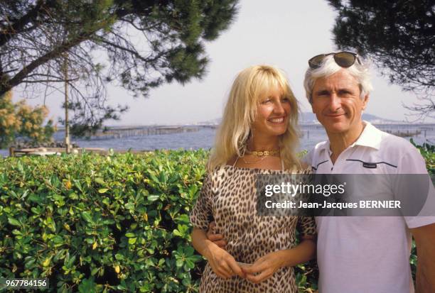 Marcel Amont et sa femme Marlene à Sète le 24 juin 1984, France.