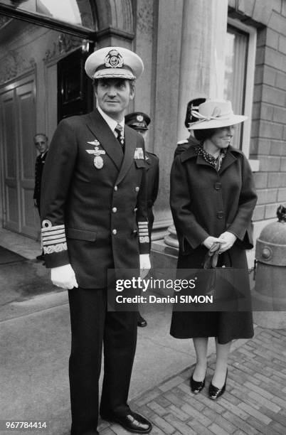 Le Roi Juan Carlos et la Reine Sofia en visite à Amsterdam le 19 mars 1980, Pays-Bas.