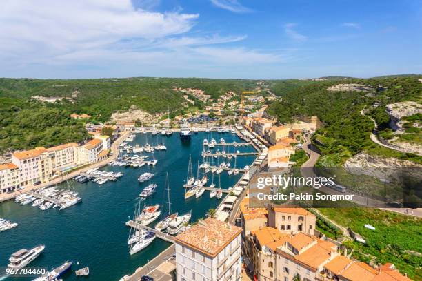 view of ostriconi beach with beautiful sea lagoon, corsica island - balagne stock-fotos und bilder