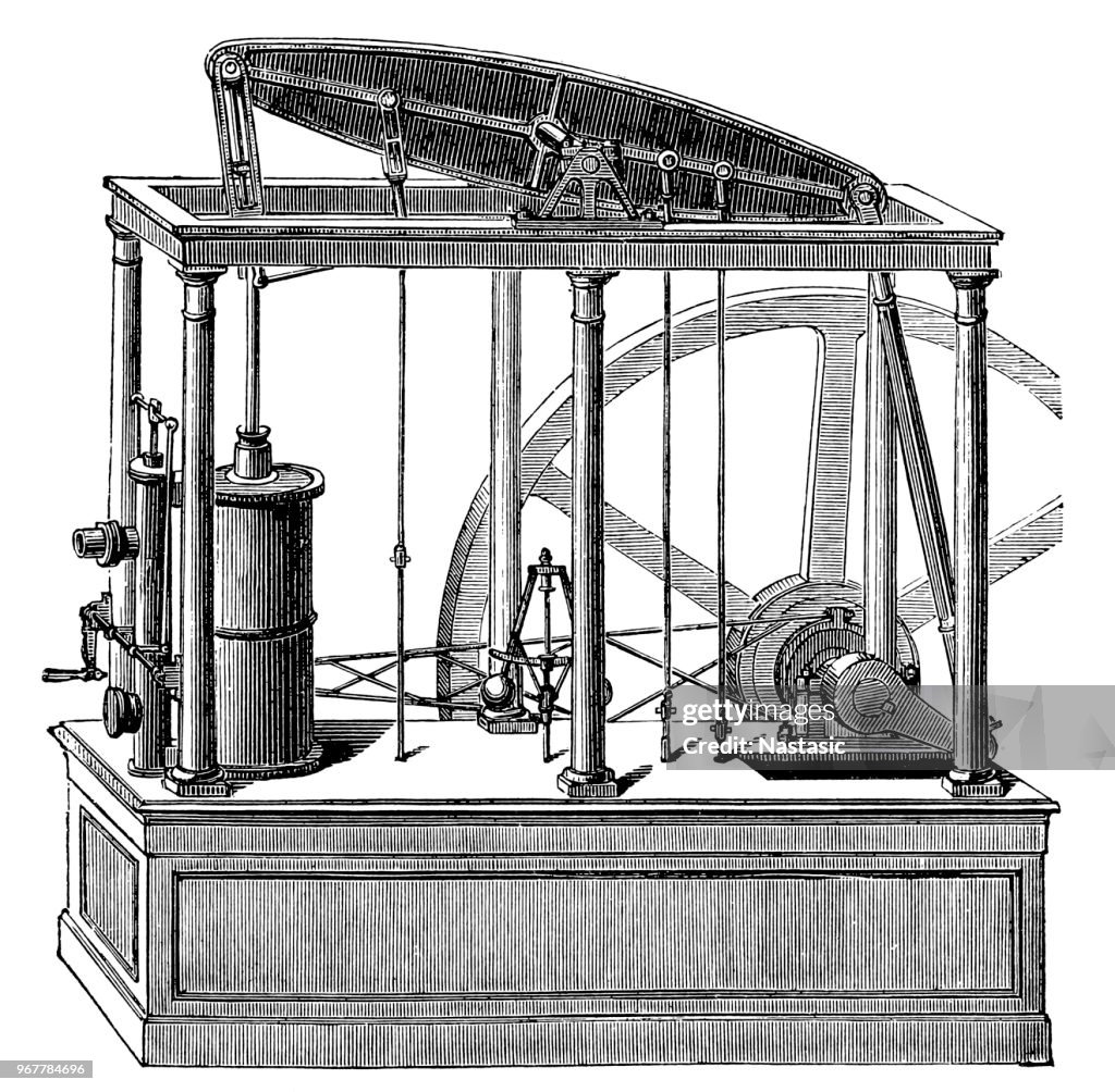 Watt Science James Watts Doubleacting Steam Engine High-Res Vector Graphic - Getty ...