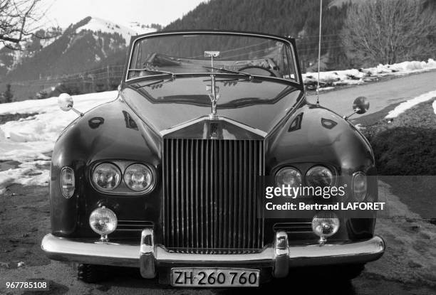 La Rolls-Royce de Curd Jürgens à Gstaad le 30 décembre 1975, Suisse.
