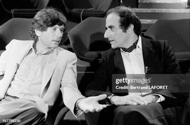 Roman Polanski interviewé par Jean-Pierre Elkabach lors d'une émission de télévision le 16 octobre 1979 à Paris, France.