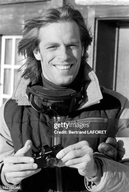 Keith Carradine aux sports d'hiver à Gstaad le 23 décembre 1979, Suisse.