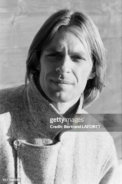 Keith Carradine aux sports d'hiver à Gstaad le 23 décembre 1979, Suisse.