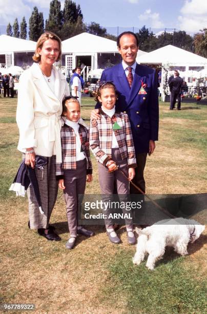 Hélène de Yougoslavie avec son mari Thierry Gaubert et leurs enfants lors du Trophée Lancôme à Saint-Nom-la-Bretèche le 15 septembre 1996, France.