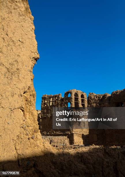 Old abandoned house in a village, Ad Dakhiliyah Region, Al Hamra, Oman on May 10, 2018 in Al Hamra, Oman.