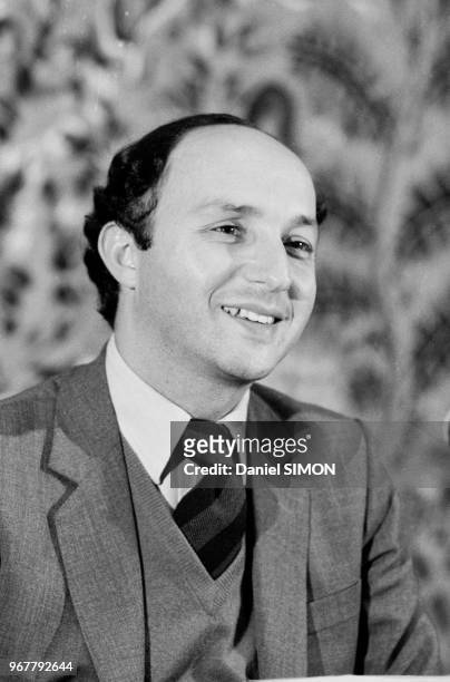 Laurent Fabius, ministre du Budget, lors de la présentation du budget à Paris le 30 septembre 1981, France.
