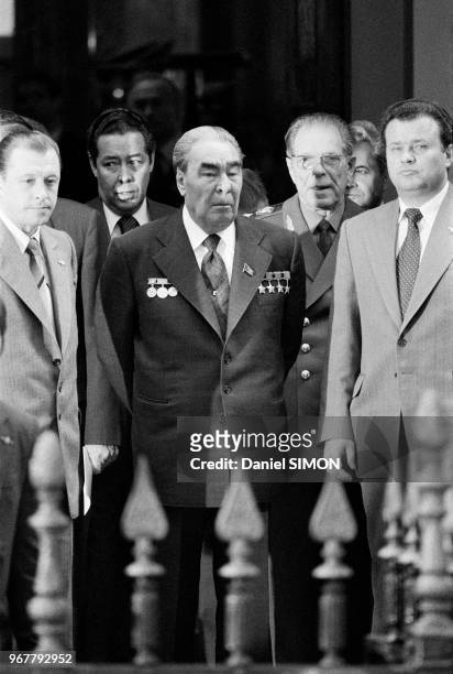 Léonid Brejnev lors du sommet américano-soviétique Salt II sur la limitation des armes stratégiques, Vienne le 18 juin 1979, Autriche.