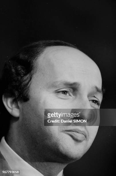 Laurent Fabius lors du congrès du Parti Socialiste à Valence le 23 octobre 1981, France.