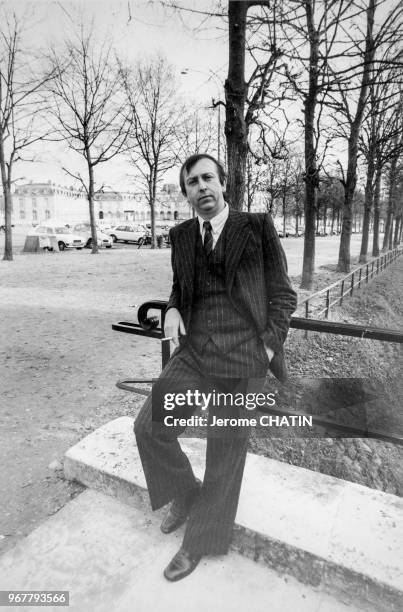 Alain de Benoist, philosophe et politologue français, à Vincennes le 29 novembre 1981, France.