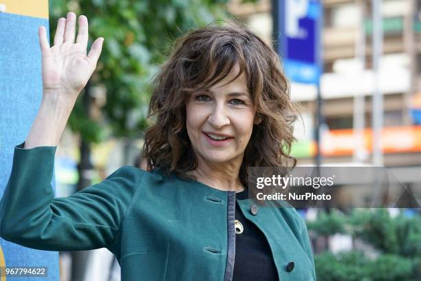 The actress Valerie Lemercier poses during the presentation of LOS 50 ARE THE NEW 30 in Madrid June 5, 2018