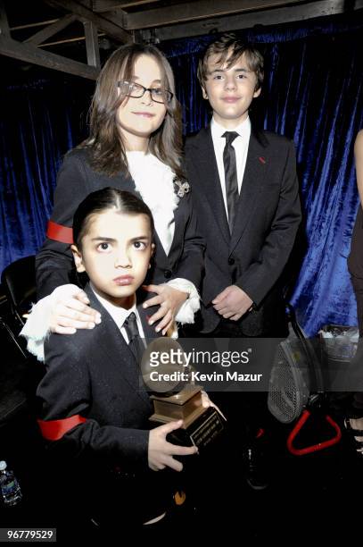 Exclusive** Blanket Jackson, Paris Jackson and Prince Jackson attend the 52nd Annual GRAMMY Awards held at Staples Center on January 31, 2010 in Los...