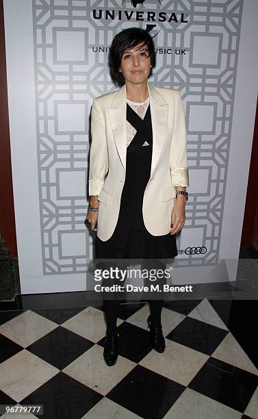 Musician Sharleen Spiteri attends the Brit Awards after party held by Universal at the Mandarin Oriental Hotel on February 16, 2010 in London,...