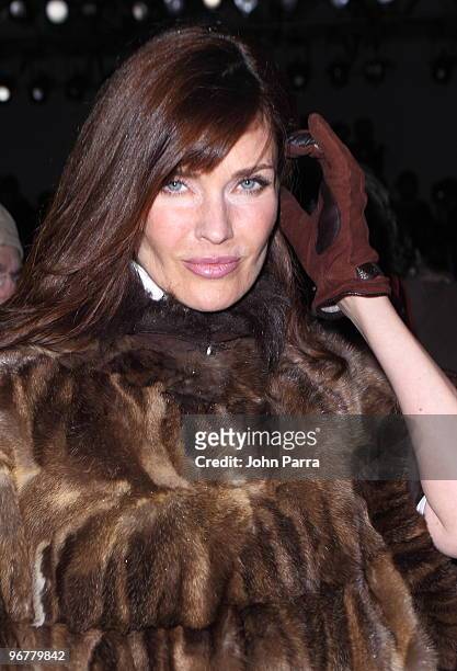Carol Alt attends the Dennis Basso Fall 2010 during Mercedes-Benz Fashion Week at Bryant Park on February 16, 2010 in New York City.