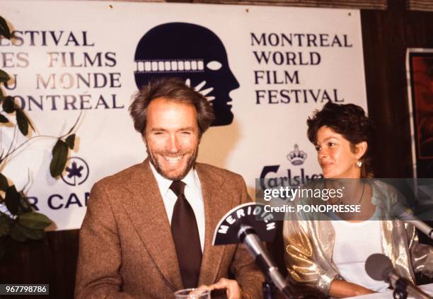 Clint Eastwood et Geneviève Bujold au Festival du film le 23 août 1984 à Montréal, Canada.