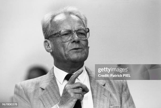 Willy Brandt lors du congrès du SPD à Nuremberg le 25 aout 1986, Allemagne.