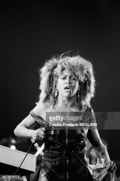 Tina Turner en concert au Zenith à Paris le 28 mars 1985, France.