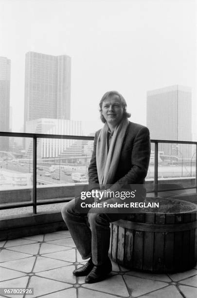 David Gilmour, guitariste du groupe Pink Floyd à Paris le 18 mars 1985, France.