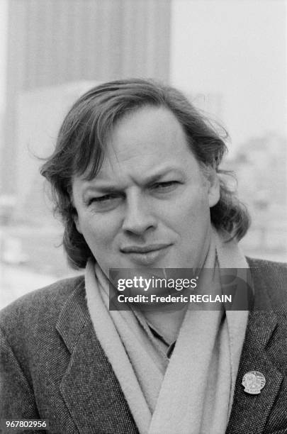 David Gilmour, guitariste du groupe Pink Floyd à Paris le 18 mars 1985, France.