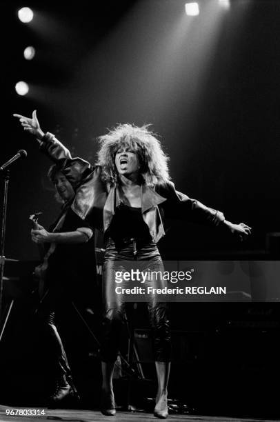 Tina Turner en concert au Zenith à Paris le 28 mars 1985, France.
