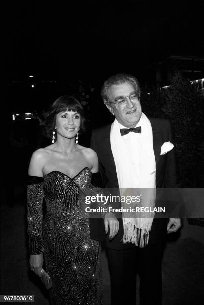 Danièle Evenou et Georges Fillioud lors de la soirée des 7 d'Or à Paris le 25 octobre 1985, France.