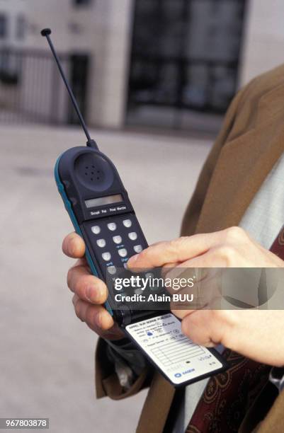 Le téléphone portable Bebop le 17 janvier 1992 en France.