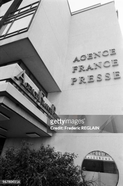 Vue du batiment de l'Agence France Presse à Paris le 23 octobre 1985, France.