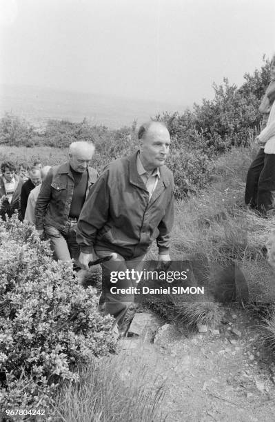 François Mitterrand à la Roche de Solutré le 22 mai 1983, France.