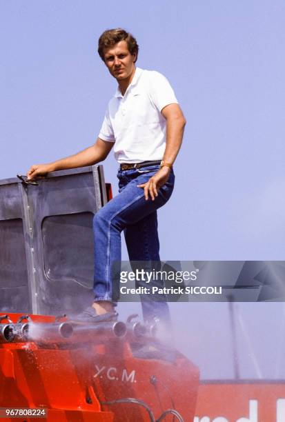 Stefano Casiraghi lors d'une compétition d'offshore le 21 juillet 1985 en Italie.