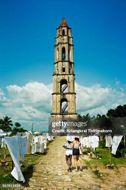 old slavery tower in trinidad, cuba. - sancti spiritus stock-fotos und bilder