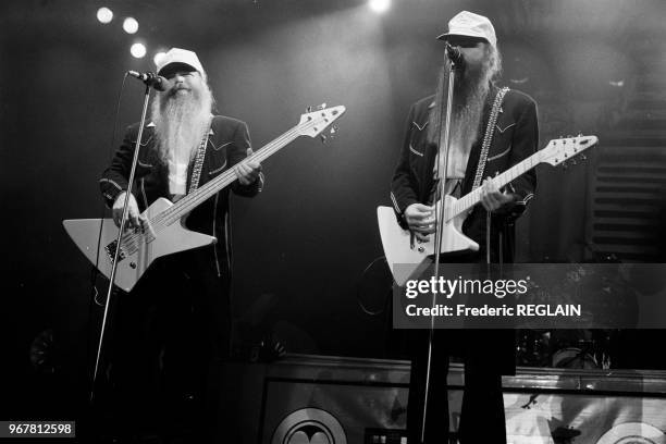 Le groupe ZZ Top en concert à Paris le 29 septembre 1986, France.