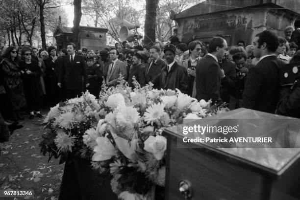 Obsèques de François Truffaut au cimetière de Montmartre à Paris le 24 octobre 1984, France.