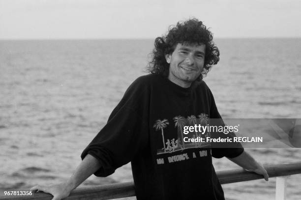 Joël Bats lors d'une croisière dans la Mer des Caraïbes le 13 janvier 1987.