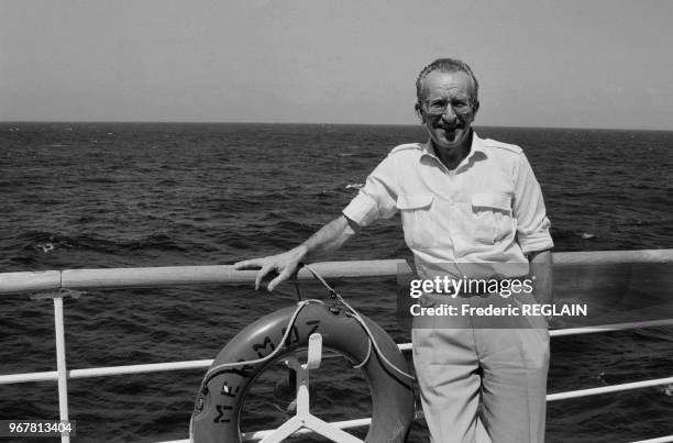 Yvon Gattaz lors d'une croisière dans la Mer des Caraïbes le 13 janvier 1987.