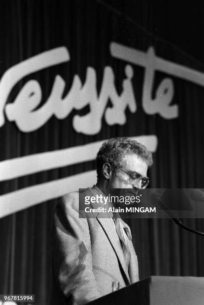 Lionel Jospin lors du congrès du Parti Socialiste à Bourg-en-Bresse le 30 octobre 1983, France.