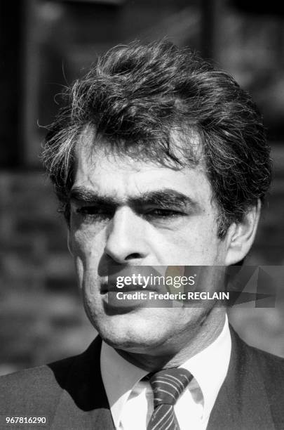 Henri Emmanuelli, homme politique, le 26 septembre 1984 à Pontonx-sur-l'Adour, France.