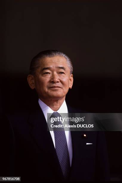 Noboru Takeshita, Premier ministre japonais, le 19 juin 1988 à Toronto, Canada.