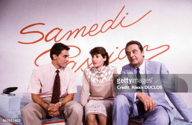 Gérard Holtz sur le plateau de l'émission 'Samedi Passion' sur Antenne 2 à Paris le 26 septembre 1987, France.