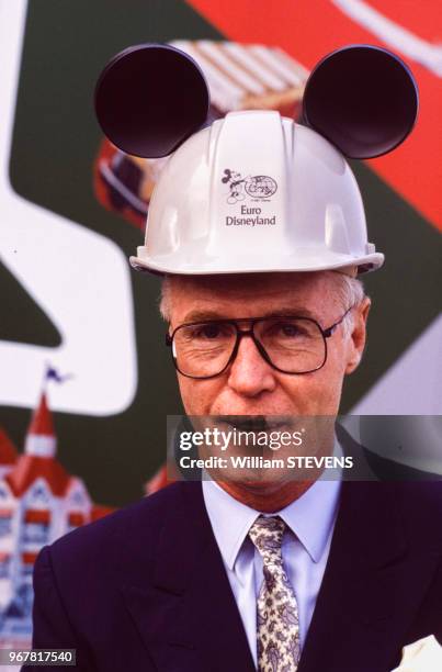 Robert Fitzpatrick, PDG d'Euro Disney, le 13 septembre 1989 à Marne-la-Vallée, FrancE.