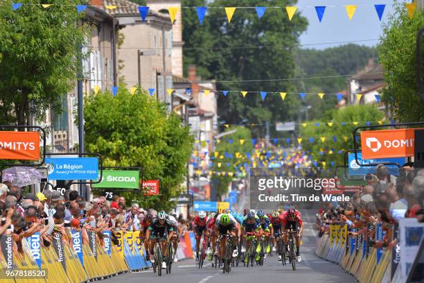 Sprint / Arrival / Pascal Ackermann of Germany and Team Bora - Hansgrohe / Edvald Boasson Hagen of Norway and Team Dimension Data / Daryl Impey of...