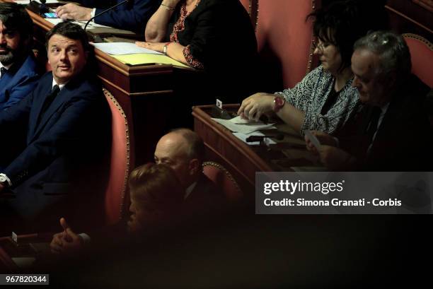 Matteo Renzi during the Prime Minister's speech to the Senate, on June 5, 2018 in Rome, Italy.