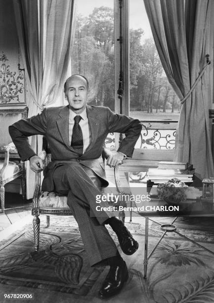 Le président de la République Valéry Giscard d'Estaing au Palais de l'Elysée le 23 avril 1975 à Paris, France.