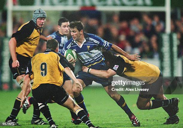 Nathan Spooner of Leinster in action during the 2001/02 Heineken Cup match against Newcastle played at Donnybrook in Dublin, Ireland. Leinster won...