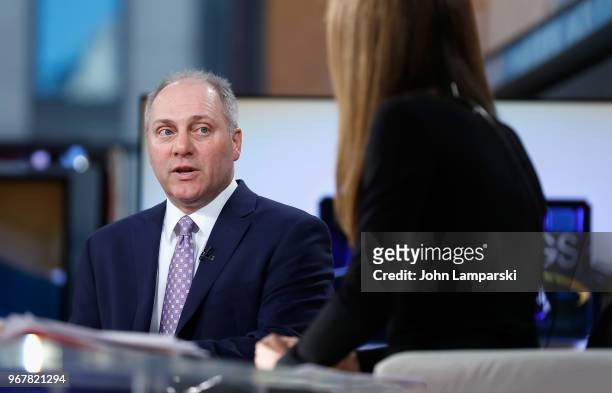 Fox Business Network anchor Dagen McDowell interviews United States House of Representatives Majority Whip and U.S. Rep. Steve Scalise during...